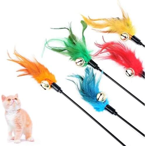 Hot Sale High Quanlity Random Color Interesting Bottom Sucker Feather Popular 1PC Pet Supplies Cat Toy Pet