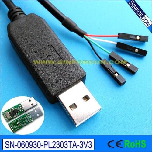 Win8 10 pl2303ta usb uart ttl 3.3v flash upgrade download console program cable for plc mcu raspberry pi gpio