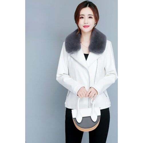 Winter Coats Women Thicken Faux Leather Short Style Warm Female Faux Fur Collar Jacket Aviator Outwear Casaco Feminino Y527