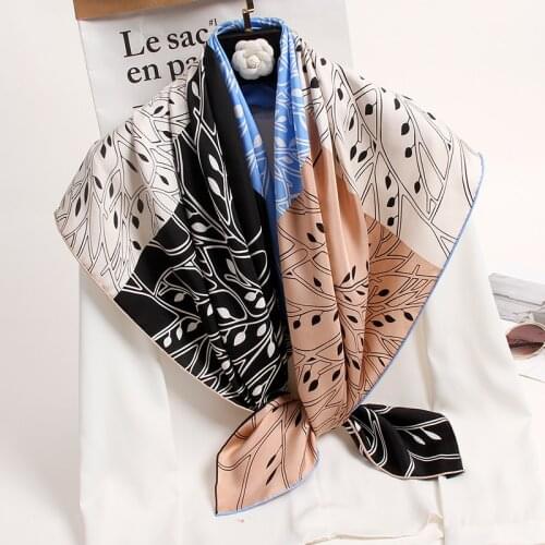 100x100cm Bandana Women Real Silk Neck Scarf Print Square Scarves 2021 New Large Bufanda Spring Shawls Foulard Femme