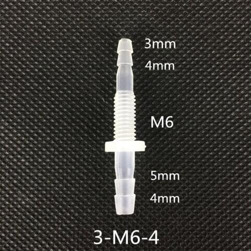 3-M6-4 PLASTIC BARBED STRAIGHT HOSE REDUCER CONNECTOR JOINER PIPE TUBE