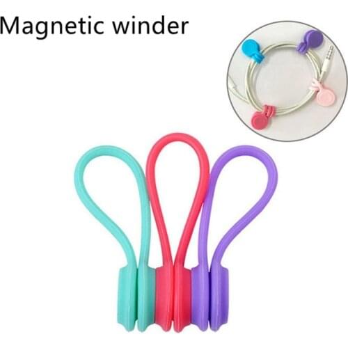 3pcs Cable Organizer Soft Silicone Magnetic Cable Winder Cord Earphone Storage Holder Clips Cable Winder For Earphone Data Cable