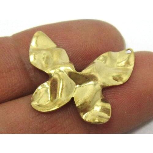 30pcs Brass charms 35x20mm wrinkle butterfly wavy Raw brass earrings findings pendant R358