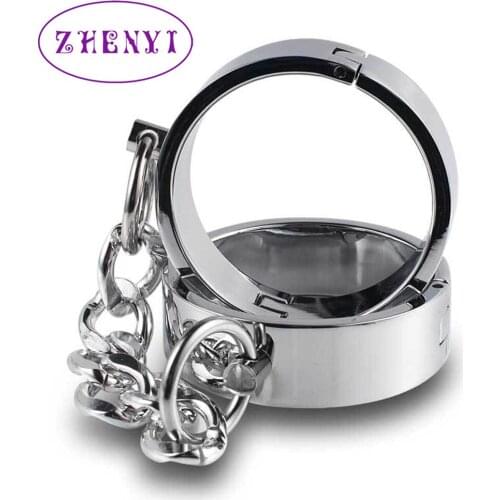 304 Stainless Steel Handcuffs Ankle Cuffs With Chain BDSM Bondage Restraint Lockable Wrist Cuff Shackles Sex Toy For Couples