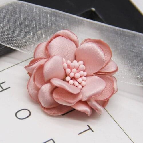 5pcs Rose Flower Hand-burning Lace Lace Clothing Accessories Flower Hairpin Jewelry Accessories Fabric Corsage