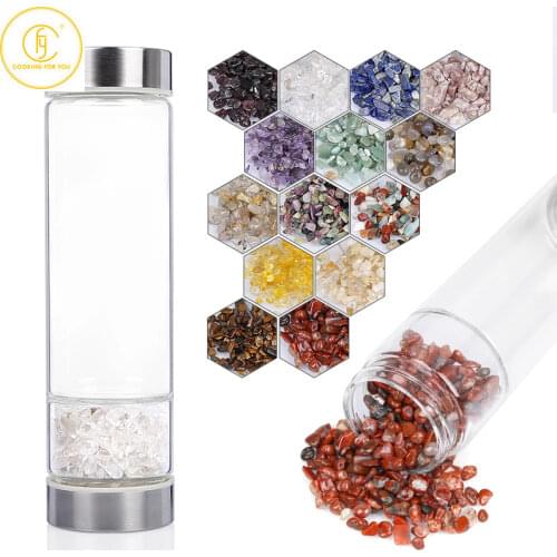 67mm Big Diameter Crystal Elixir Bottles,multicolor Crystal Water Bottle,Healing Crystal Infuser Energy Water Bottle