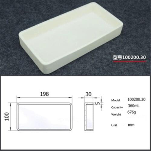 99.5% Square corundum crucible / 360ml 100200.30 / Temperature 1600 degrees / Sintered ceramic crucible