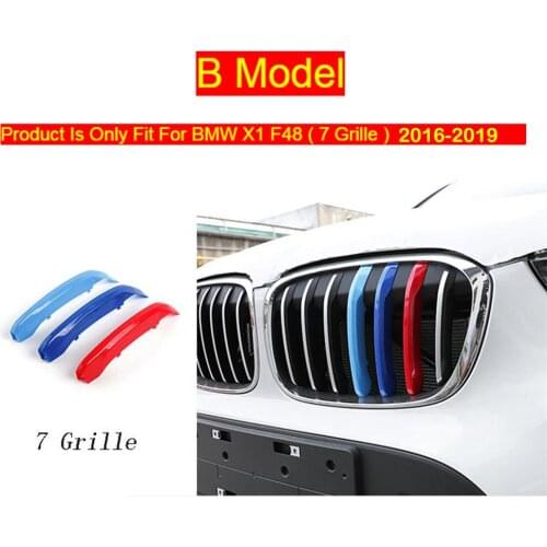 Car Styling Accessories Head Front Grille For M Sport Stripes Grill Covers Cap Decoration Frame Auto Stickers For BMW X1 E84 F48