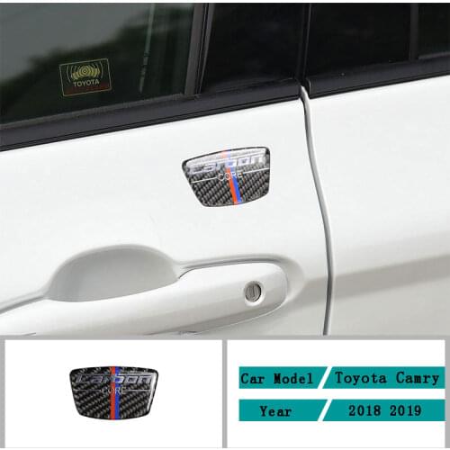 Carbon Fiber Car Accessories Interior B Column Decoration Protective Decals Cover Trim Stickers For Toyota Camry 2018 2019