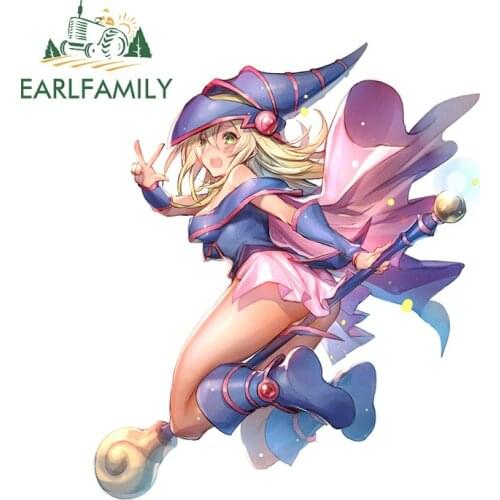 EARLFAMILY 13cm x 11.7cm for Dark Magician Girl Yu-Gi-Oh Funny Car Stickers Camper JDM Decal Scratch-Proof Car Door Protector