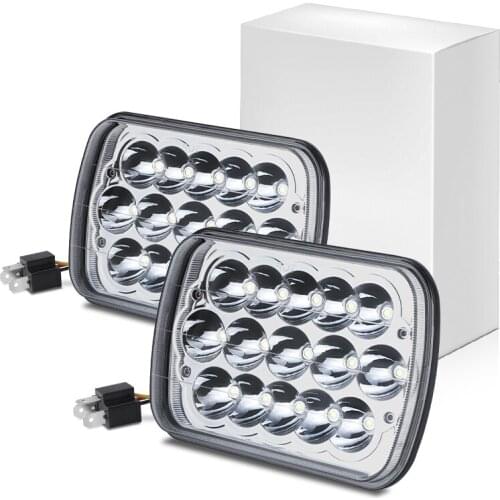 5x7 Inch LED Headlight H6014 H6052 H6054 6054 High Low Beam For Jeep Cherokee XJ motorcycle Truck Wrangler 87-95YJ Cherokee XJ