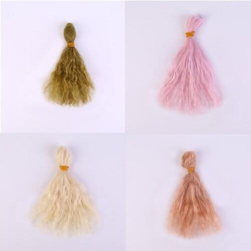 Good Price 10 pieces /lot Reborn Doll mohair 11 Colors Curly Mohair Can wash And Make Many Styles Mohair DIY Doll Accessories