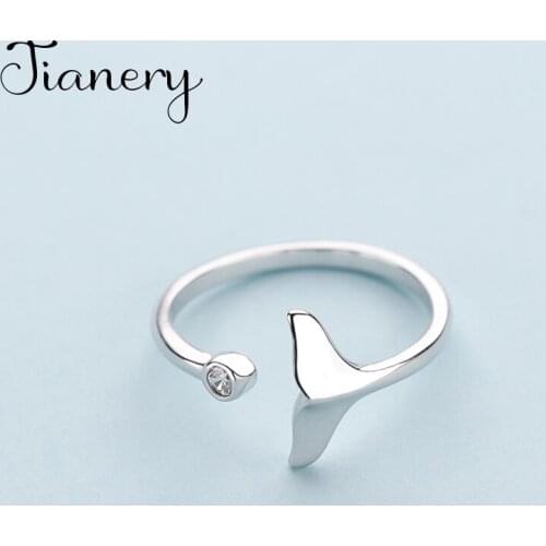 JIANERY Bohemian Fashion Silver Color Mermaid Tail Rings For Women Retro Engagement Jewelry Wholesale