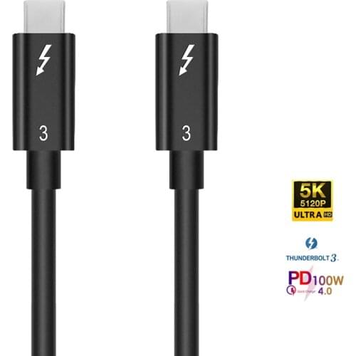 Thunderbolt 3.0 Cable 100W PD Fast Charging Cable For MacBook Pro Dell HP Nintendo Laptop USB-C to C 40Gbps 5K@60Hz QC4.0 USB4