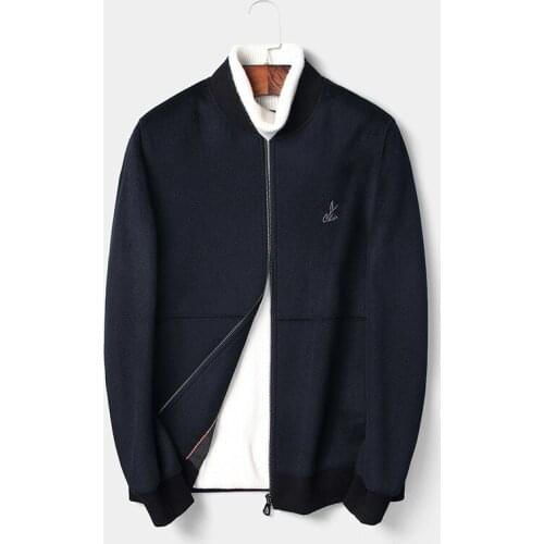 100% Wool Autumn Winter Jacket Men Double-side Woolen Coats Streetwear Baseball Jackets Mens Coat JLK18BZ8077 MY1897