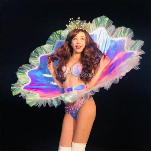 Fashion Dance Costume Silver Bodysuit Women DJ DS Jumpsuit For Singers Performing Wear Pole Dance Gogo Dancer Outfits