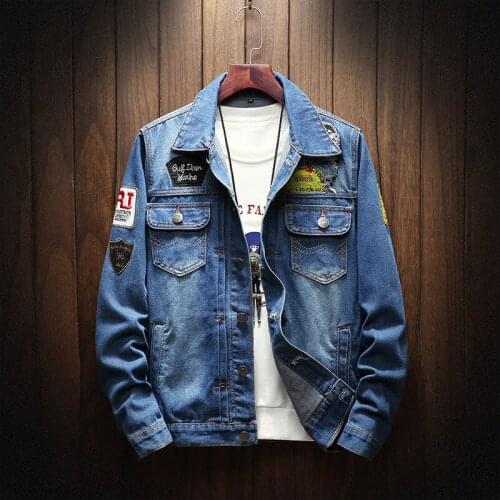 Denim Jacket Mens New Fashion Youth Cowboy Cotton Slim Fit Single Breasted Jackets Casual Autumn Male Slim Coat