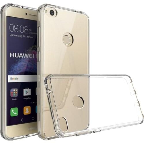 Soft TPU Frame + Transparent Hard PC Back Cover Shockproof Crystal Clear Case For Huawei Honor 8 Lite P8 P9 Nova Lite GR3 2017