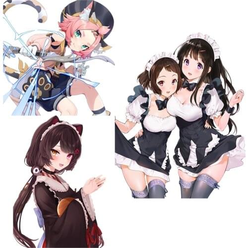 Three Ratels CDM284 lovely cat ear girl anime car hood sticker laptop decal wall stickers home decoration living room