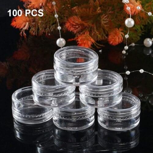 New 100 Pcs 5ml Clear Plastic Pot Jars Cosmetic Containers Sample Container Mini Bottle SCI88