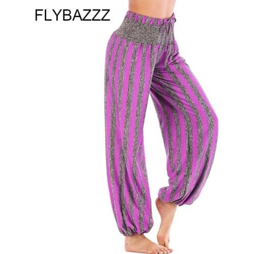 New Women Yoga Pants Running Gym Fitness Sport Push Up Fashion Womens Lantern Pants Sexy Striped Sports High Waist Yoga Pants