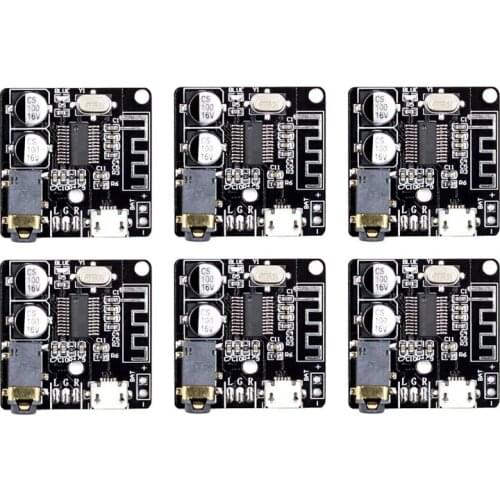 New 6Pcs VHM-314 V.20 Bluetooth Audio Receiver Board Bluetooth 5.0 Mp3 Lossless Decoder Board with Lithium Battery Charging