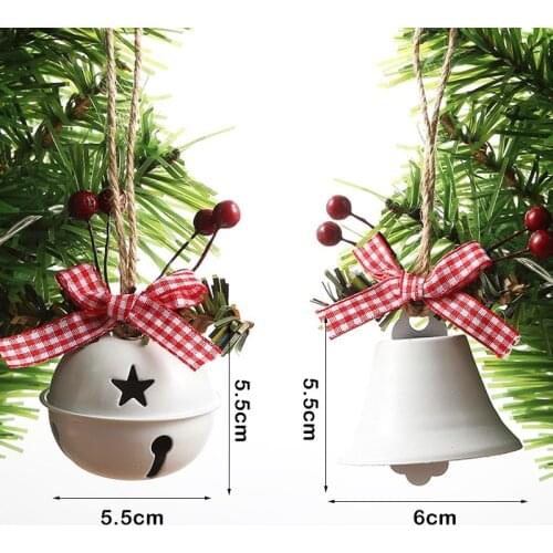 2021 New Product Painted Wrought Iron Christmas Tree Decoration With Big Bells And Beautiful Farm Christmas Decor Ball Ornaments