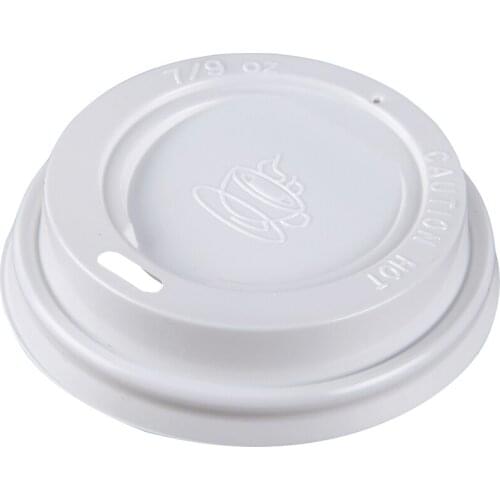 100pcs White disposable tea cup lid 75mm caliber cold and hot drink coffee packaging cups cover 250ml paper cup lids