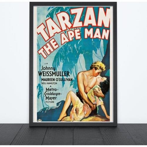 Tarzan the Ape Man (1932) Poster American action adventure film Print Johnny Weissmuller Neil Hamilton Art Gift