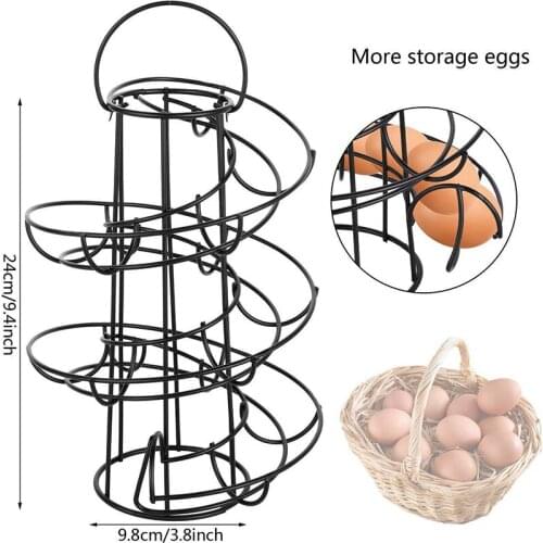 Egg rack spiral storage rack Egg Skelter Deluxe Spiraling Dispenser Rack Basket Storage Space Multi-functional rack black,white