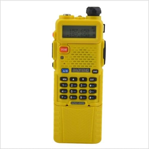 Baofeng UV-5R Radio dualband Yelow walkie talkie 136-174/400-520MHz two way radio w/ free earpiece and 3800mAh Li-ion battery