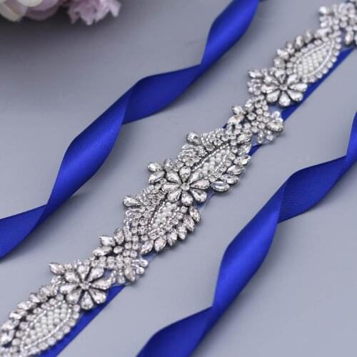 ZMS481 Luxurious Bride Belt with Rhinestone and Crystal Pearl Wedding Party Girl Dress Accessories Bridesmaid Clothes Decoration