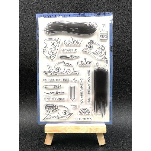 ''colour MY WORLD''Transparent Clear Silicone Stamp/seal for DIY Scrapbooking/ Album Decorative Clear Stamp Sheets A1190