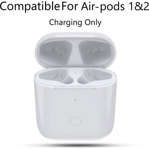 Replacement Wireless Charging Box with LED Indicator Light for Airpods 1/2 Bluetooth-Compatible Earphone 450mAh Charger Case