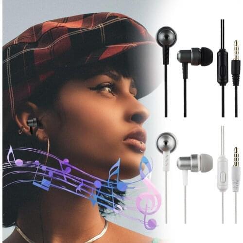 Sport Stereo 3.5mm Wired Control Earphone Headset Headphones With Bass For IOS Android Phone Earphone Wire Stereo Headset