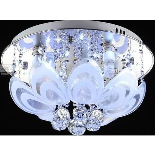 Luxury Crystal LED Living Room Ceiling Light Glass peacock Round Top Study Room Dining Room Restaurant Ceiling Lights Fixtures