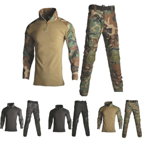 Tactical Camouflage Hunting Clothes Shirt + Pants Men Airsoft Paintball Multicam Guillie Suit Military Army Combat Uniform