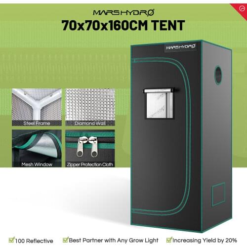 Mars Hydro 70x70x160cm Indoor Grow Tent 1680D Canvas Reflective Mylar Grow Tents with Removable Floor Room Box For Indoor Plant