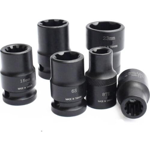 1/2 Inch Auto Car 5pt 7pt 10pt Brake Caliper Socket Brake Pad Screw Repair Hnad Tools