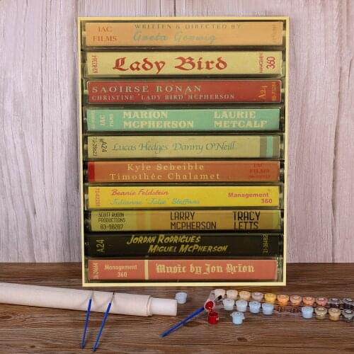 Vintage Movie Lady Bird Retro DIY Painting By Numbers Set Oil Paints 50*70 Canvas Painting Wall Paintings For Handicraft