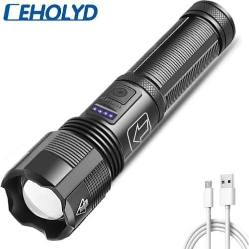 XHP70.2 4-core High Quality Tactical Led Flashlight Power by 18650 AAA Battery Usb Rechargeable Torch Zoomable XHP50.2 Lantern