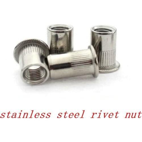 M3 M4 M5 M6 M8 M10 M12 Rivet Nut Stainless Steel A2 Insert nut SUS 304 Blind rivet nut Inserts Flat Head Rivet Nut