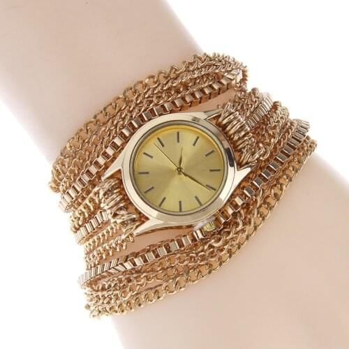 Hot Selling Bracelet Watches Women Fashion Alloy Chain Gold Ladies Casual Quartz Watch