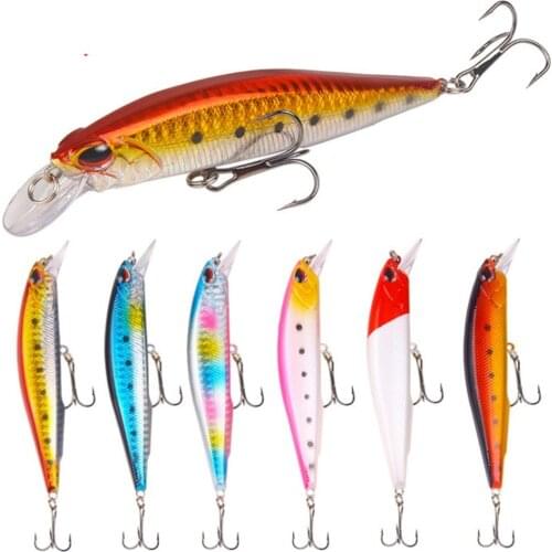 1pcs 14g 11cm High Quality Minnow Fishing lures Wobblers 3D Eyes Hard Baits with Triple Hooks Pesca Japan Fishing Accessories