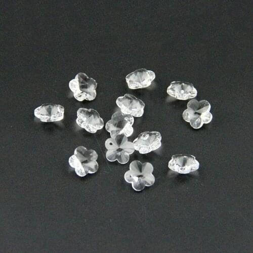 100pcs/lot 14mm Clear Crystal Plum Blossom Beads Glass Trimming Beads For Wedding & Home Decoration