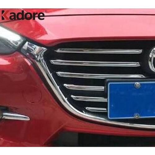 For Mazda 3 M3 Axela 2017 2018 ABS Chrome Front Center Grille Around Trim Racing air Grills Trim Decorative 12pcs