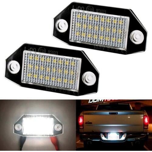 2pcs 12V 1.44W 24 LED Beads License Plate LED Light Lamp for Ford C-MAX 2003-2010 Focus MK2 2003-2008 accesorios automovil New