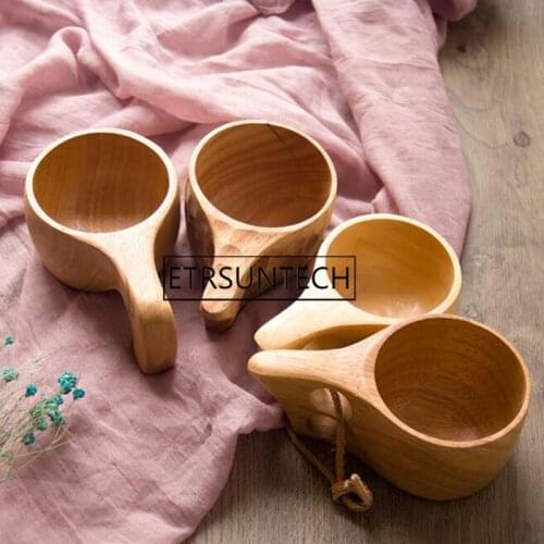 30pcs Japanese-style Wood Coffee Mug Portable Rubber Wooden Tea Milk Cups Drinking Mugs Drinkware Juice Lemon Teacup Gift