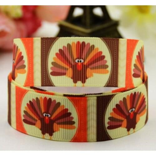 7/8'' 22mm,1" 25mm,1-1/2" 38mm,3" 75mm Thanksgiving Cartoon Character printed Grosgrain Ribbon party decoration X-01304 10 Yards