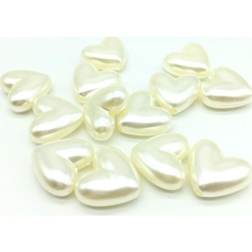Acrylic Pearl Heart beads for jewelry Making creamy white Headdres Bridal costume decoration Exaggerated love hot sell 24x21mm